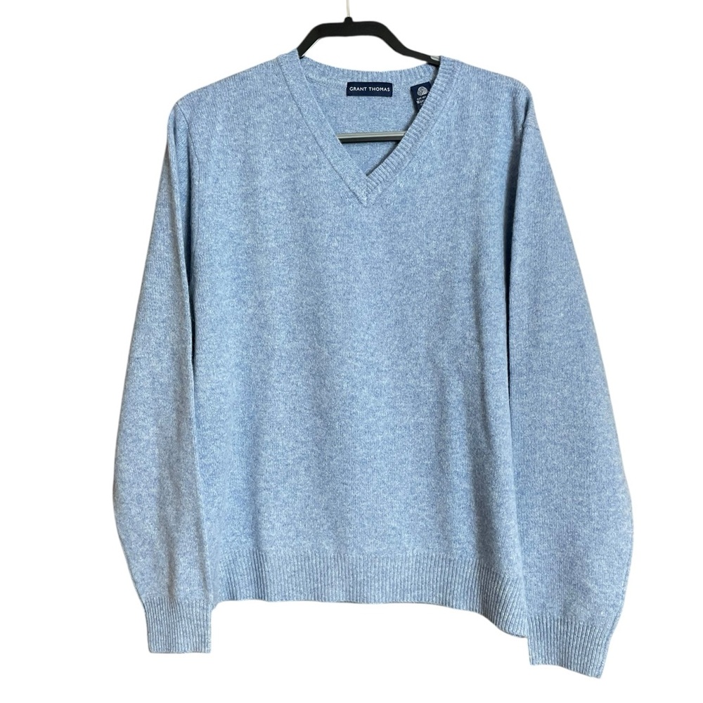 Grant Thomas blue 100% wool sweater large